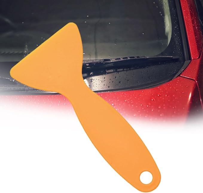 Plastic Car Vehicle Film Sticking Tool Auto Phone Sticker Multi Purpose Removing Scraper, Orange