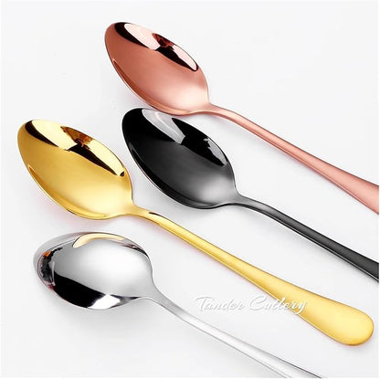 Pieces Gold Stirring Teaspoons Stainless Steel Coffee Spoon Set Ice Cream Cake Dessert Mini Spoon Afternoon Party Cutlery (Color : Gold, Size : 2 Pcs)