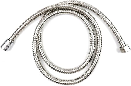 Shower Hose 59 inches, Flexible Hand Held Shower Hose Extension, Stainless Steel Shower Head Hose Extension Hose Replacement, Universal Shower Hose 12" Fitting, Sliver