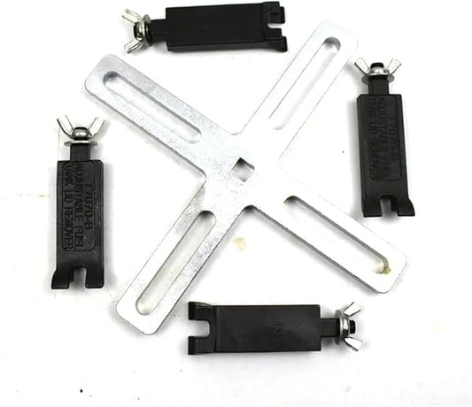 4 Jaws Fuel Tank Cap Removal Tool Universal Fuel Pump Removal Tool Lock Ring Wrench Anti-Slip Pump Cover Removal Tool(4 Jaws)