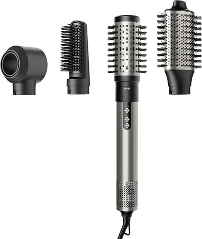 7MAGIC Hair Dryer Brush  Styler, 110,000 RPM, High-Speed Ionic Hair Dryer, Multi-Function, Professional Blow Dryer Brush for Curling, Volumizing, Straightening, and Styling, Silver