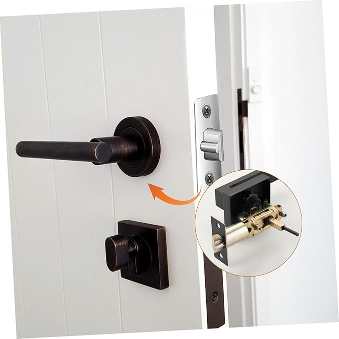 Interior Door Key Deadbolt Lock Replacement Parts Latch Plate Hardware for Front Door Lock Security Zinc Alloy