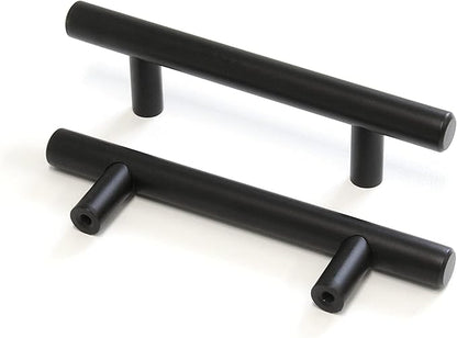 RCH Hardware HD-SS002-76 Solid Stainless Steel Modern Cabinet Drawer Handle Pull, 3 Inch, Black (4 Pack