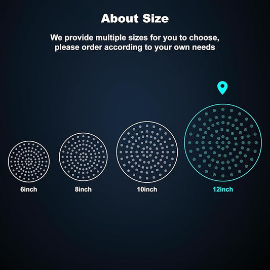 Midanya Round Rainfall Shower Head High Pressure Stainless Steel Waterfall Large Rain Shower Head Ultra Thin Design,Oil Rubbed Bronze 12 Inch