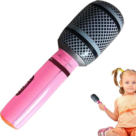 Blow-Up Microphone - Inflatable Assorted Color Prop for Singing, Lightweight Musical Decoration | Concert and Karaoke Prop, Fun Microphone for Musical Activities, parte Supplies for Events, Inflatable