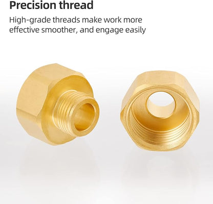 Brass G12 Female to G38 Male Reducer Adapter,Water pipe Fitting,Compression Fitting with Rubber Washer for Kitchen Bathroom Water Faucet 2pcs (FEMALE)