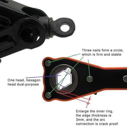 2 in 1 Universal Automotive Jack Ratchet Wrench, Labor-Saving Scissor Jack Lift Speed Handle Tool Garage Tire Wheel Lug Wrench Handle with Converter, Dual-Purpose (Dia 0.39 inch)