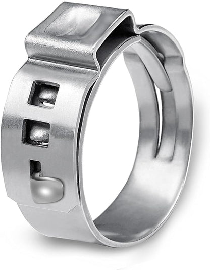 50 PCS 34 Inch PEX Cinch Clamp Rings, Stainless Steel Pex Fittings Crimp Rings Pinch Clamps for PEX Tubing Pipe Fitting Connections (34 Inch)