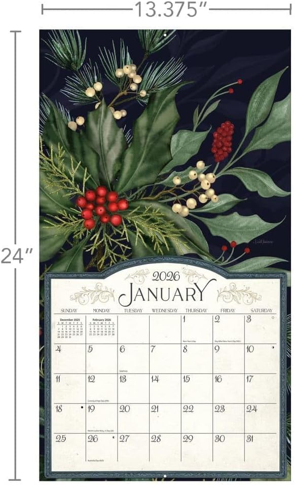Lang, Midnight Garden 2026 Wall Calendar by Nicole Tamarin, 13.4'' X 12'', 12-Month Calendar with Stapled Binding
