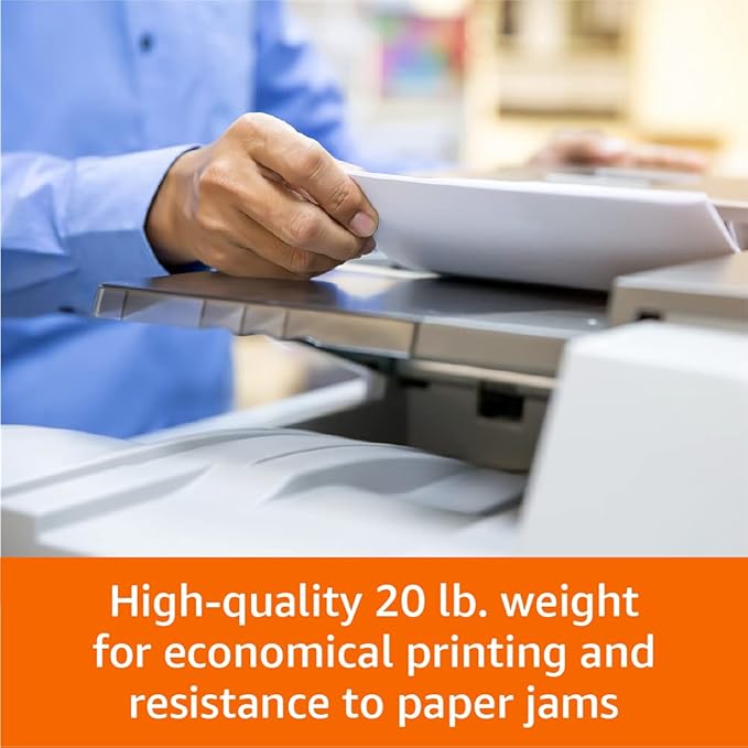Basics Multipurpose Copy Printer Paper, 20 Pound, White, 96 Brightness, 8.5 x 11 Inch, 1 Ream , 500 Sheets Total