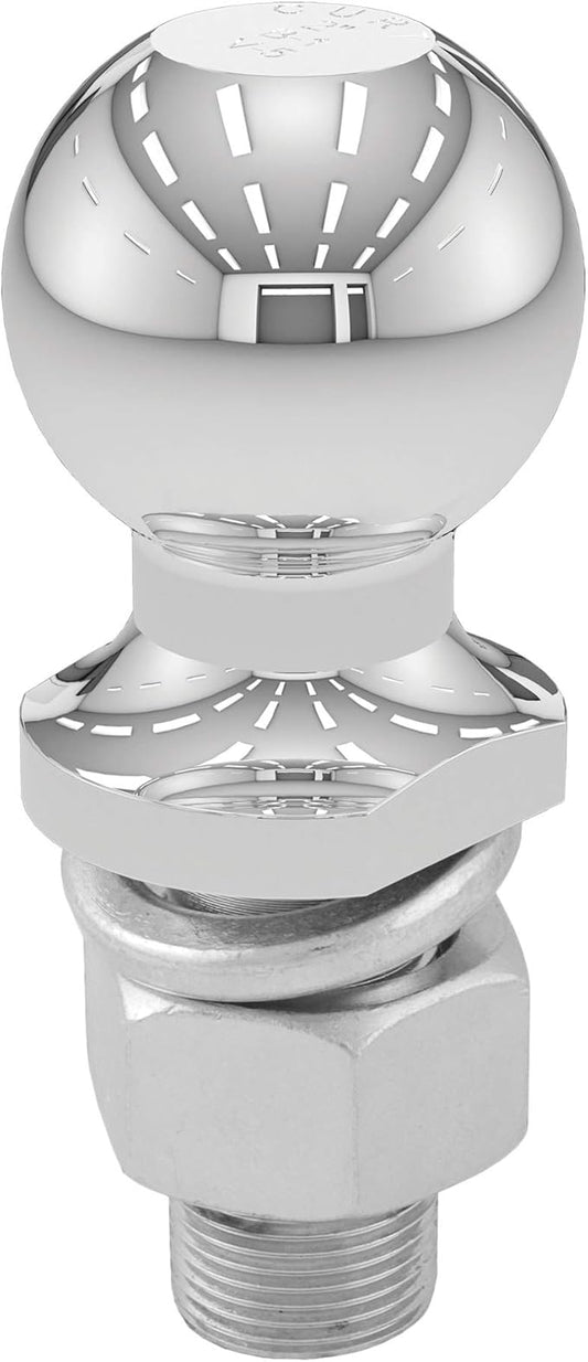 CURT 40004 Chrome Trailer Hitch Ball, 6,000 lbs, 2 Inch Diameter, 1 x 2-1 8 Inch Shank
