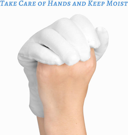 30 Pcs White Cotton Gloves for Dry Hands Moisturizing Eczema Overnight