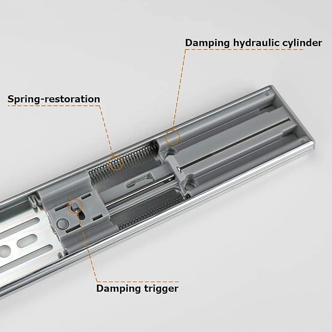 LONTAN 1 Pair Soft Close Drawer Slides 18 Inch Heavy Duty Cabinet Rails