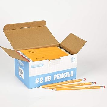 Wood-Cased 2 HB Pencils, Pre-sharpened, 200 Count Bulk Pack