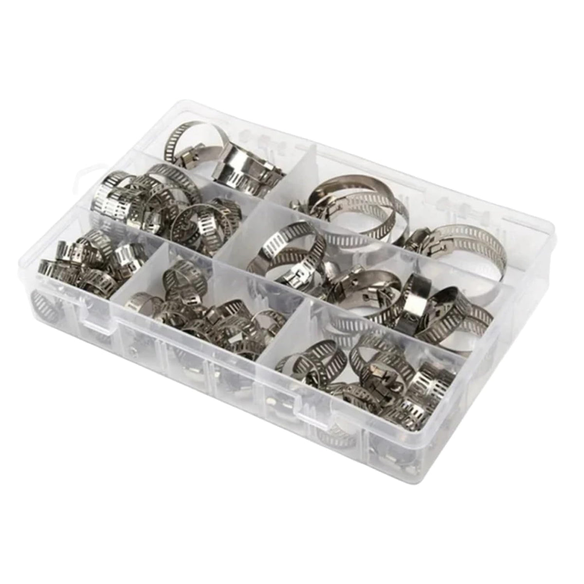 Adjustable Stainless Steel Hose Clamps Set - 40/60Pcs Worm Gear Screw Clamps Assortment (8-38mm) For Pipe Tubing Connection
