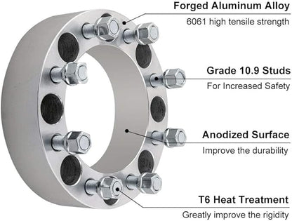 DCVAMOUS 2PC 8x6.5 Wheel Spacers 1.5 Inch with 9/16" Studs Compatible with Dodge 8 Lug 8x165.1 for 1994-2010 R-A-M 2500 3500 | 1988-1998 F250 F350 (Must with 9/16" Lug) | 1975-1986 C20 C30 K20 K30 J20
