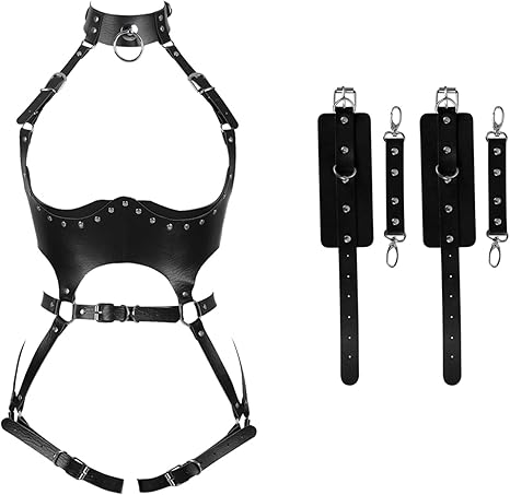 FOTN Women Punk PU Leather Body Waist Belt Bodysuit Bondage Body Harness Belt Sexy Lingerie Leg Garter BT1