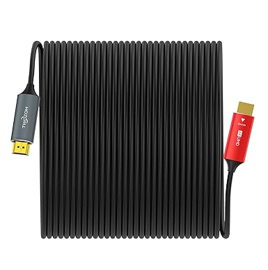 Twozoh HDMI Fiber Optic Cable 250FT, Long 4K Fiber HDMI Cord Supports 4K@60Hz/18Gbps
