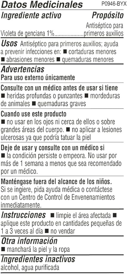 De la Cruz Gentian Violet - Violeta de Genciana - Tincture of Violet 1 First Aid Antiseptic, 1 FL OZ