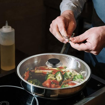 Hemoton 1 Pc Glass Lid Replacement Pot Lid Tempered Lid Kitchen Gadget Circular Pot Cover Transparent Cover Universal Pot Lid Silicone Pot Cover Round Cover Pan Lid