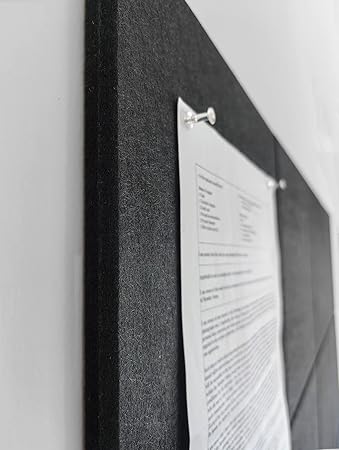 Black Cork Board 47"x35" - 12 Pack Felt Wall Tiles with Safe Removable Adhesive Tabs, Large Cork Board 48 x 36 inches for Office Large Cork Boards for Walls 72 x 48 - Black