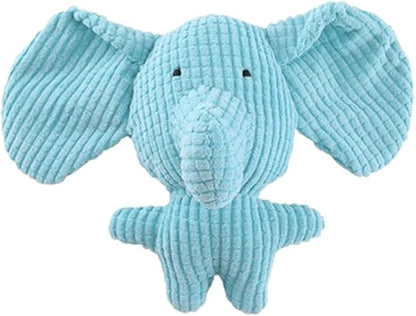 Dog Toy Stuffed Animal Rabbit Plush Squeaking Pet Toy Cute Funny Chew for Puppies Blue Elephant