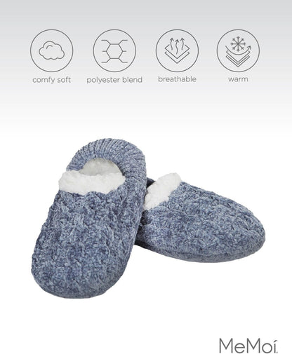 MeMoi Women's Classic Cable Knit Chenille Non-Skid Slipper