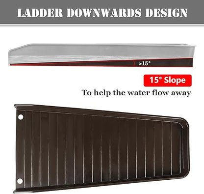 2 PCS Gutter Downspout Extensions, Rain Gutter Downspout Splash Block, Down Spout Extender, Drain Gutter Guard Diverter, 16.3Inch Gutter Splash Guards Fixable Rainwater Drainage, Brown