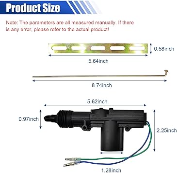Car Power Door Lock Kit, Universal Heavy Duty Car Power Door Lock Actuator 2-Wire 12-Volt Motor for Most Automotive Central Locking System (2PCS)