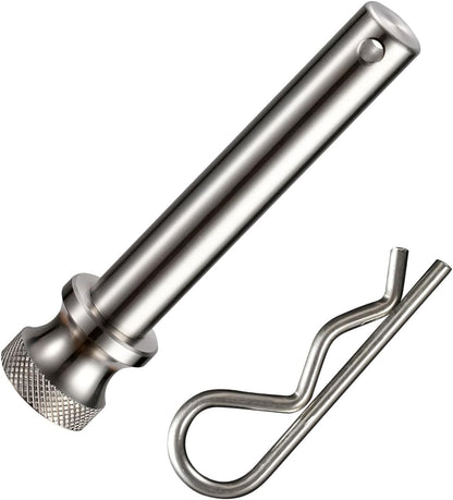 TOPSHINE Stainless Steel Trailer Hitch Pin and Clip, 5/8 Inch Diameter, Fits 2"&2.5" Receiver (1 Pack)