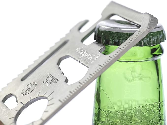 GUARDMAN 11-in-1 Survival Credit Card Multitool  Fathers Day Stocking Stuffer Christmas Gift - Multipurpose Tactical Wallet Tool With Bottle Opener, Survival Knife For Men Birthday Dad