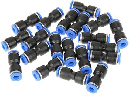 Davitu Electrical Equipments Supplies - 20pcs 6mm Tube OD 14'' Pneumatic Straight Push Connectors Air Line Fittings Pneumatic Tube Fittings
