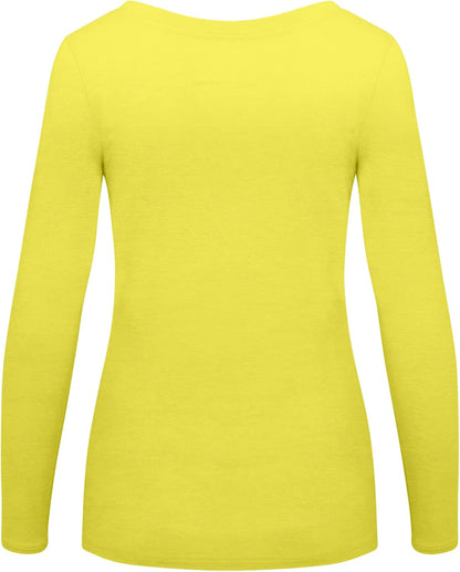 Natural Uniforms Women's Long Sleeve Extra Wide Scoop-Neck T-Shirt Under Scrub