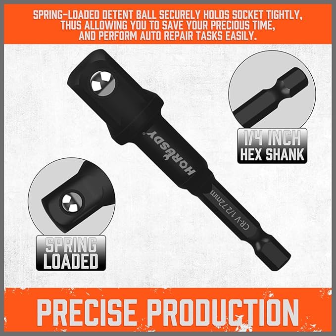 HORUSDY 9-piece adapter set, 3-inch, 6-inch and 12-inch hex shank, 14-inch hex shank 38-inch 12-inch