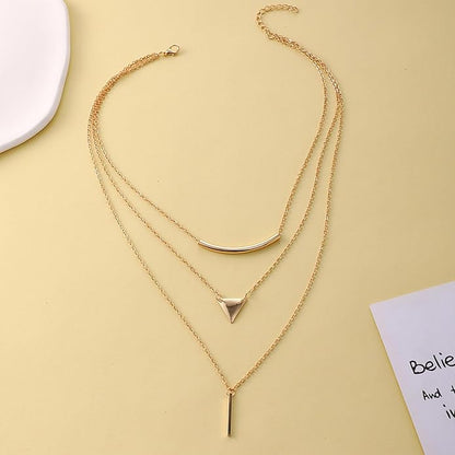 Roe Dolph Gold Layered Necklace for Women Geometry Pendant Necklace Minimalist Choker Necklace Long Chains Necklace Jewelry Gift