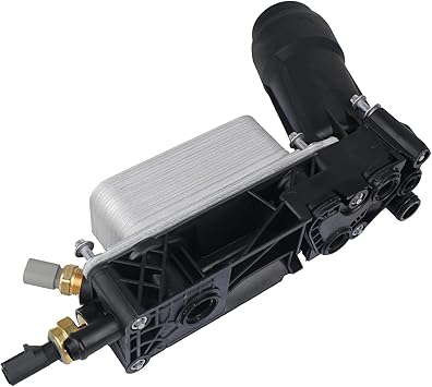 KUSATEC Aluminum Engine Oil Cooler Filter Housing Adapter Assembly For 2011-2013 Chrysler 200 300, Dodge Avenger Challenger Charger, Jeep Grand Cherokee, Ram 1500 CV, 3.6L V6 Engine, Replace 5184294AE