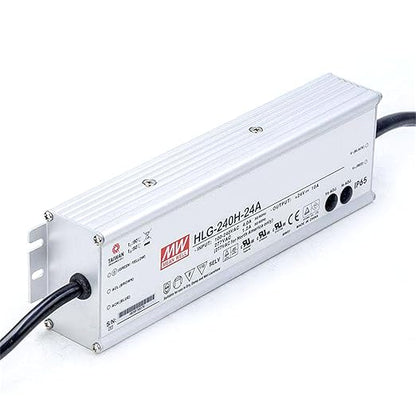HLG-240H-24A Waterproof LED Driver 24V 10A, 240W -Adjustable Constant Voltage  Current, Ideal for Outdoor, Street, Commercial Lighting, High Efficiency Power Supply