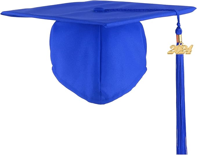 Unisex Adult Matte Graduation Cap with Tassel 202520242023 for High School and College, 12 Colors