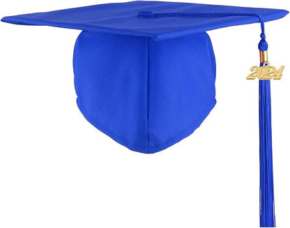 Unisex Adult Matte Graduation Cap with Tassel 202520242023 for High School and College, 12 Colors
