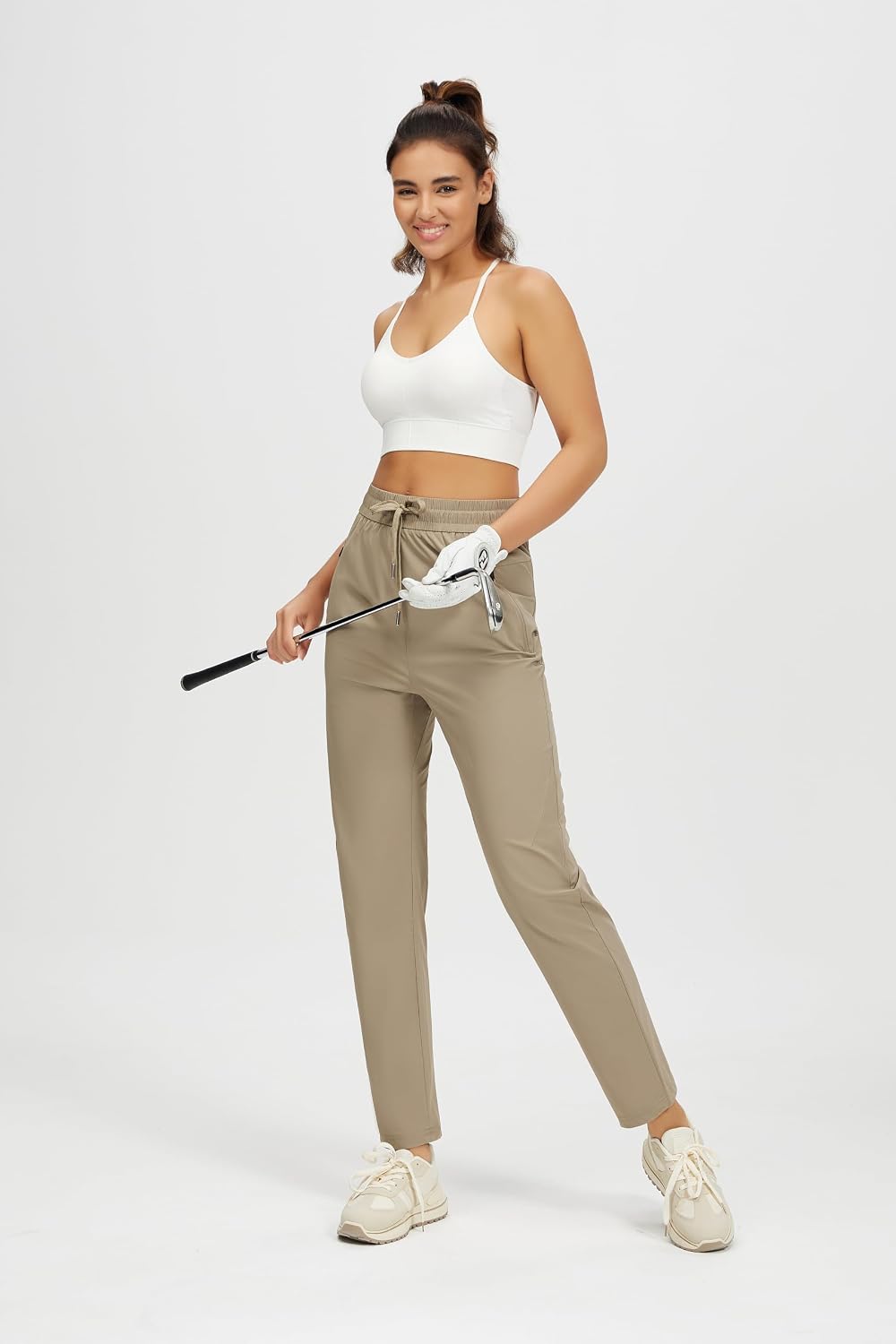 CANSEN Womens Athletic Pants Lightweight Quick Dry Jogging Pants with Pockets for Lounge, Workout, Hikking, Golf, Travel