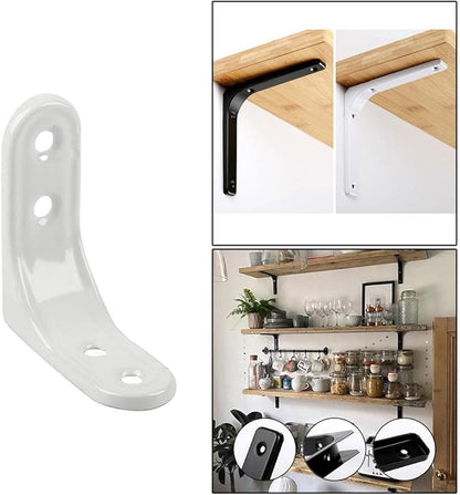 Sturdy Wall Mount Shelf Support Bracket for Home Decor, White 2Inch, Multi