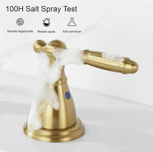 RKF Faucet- Replacement Lever Handles with Valve Faucet Accessory Faucet Parts Faucet Kit Brushed Gold W013