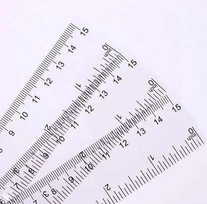 1 Piece 15 cm Reusable Plastic Transparent Ruler Double-Sided Printing inch cm Nice Processing