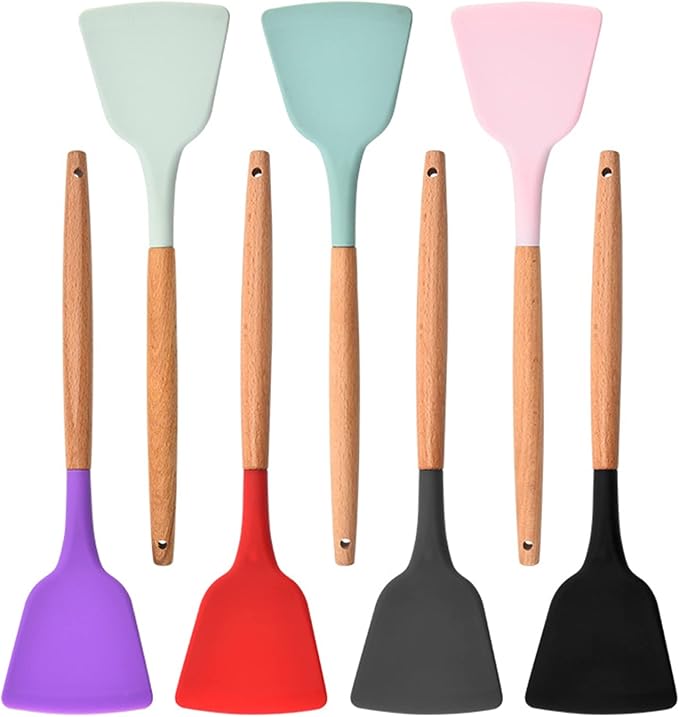 Flexible Silicone Spatula, Baking Shovel Easy to Clean Non-stick Cooking Silicone Shovel for Nonstick Cookware Home Accessories Pink