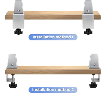 2 Packs Sneeze Guard Support, Aluminum Adjustable Partition Clamp, Acrylic Desk Divider Support, Desk Shield Clamp Privacy Panel for Counter