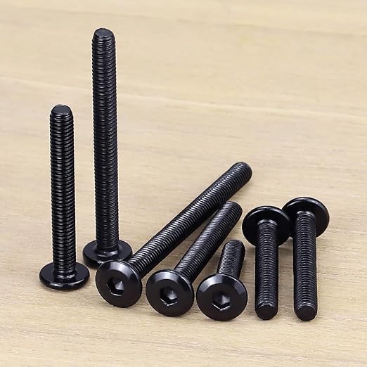 14-20 x 1-14" Black Hex Socket Head Cap Screws, 304 Stainless Steel 18-8, Furniture Bolts, Connector Screws, Black Coated, Full Thread, 25 PCS