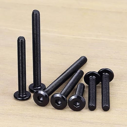 14-20 x 2 Black Hex Socket Head Cap Screws, 304 Stainless Steel 18-8, Furniture Bolts, Connector Screws, Black Coated, Full Thread, 25 PCS