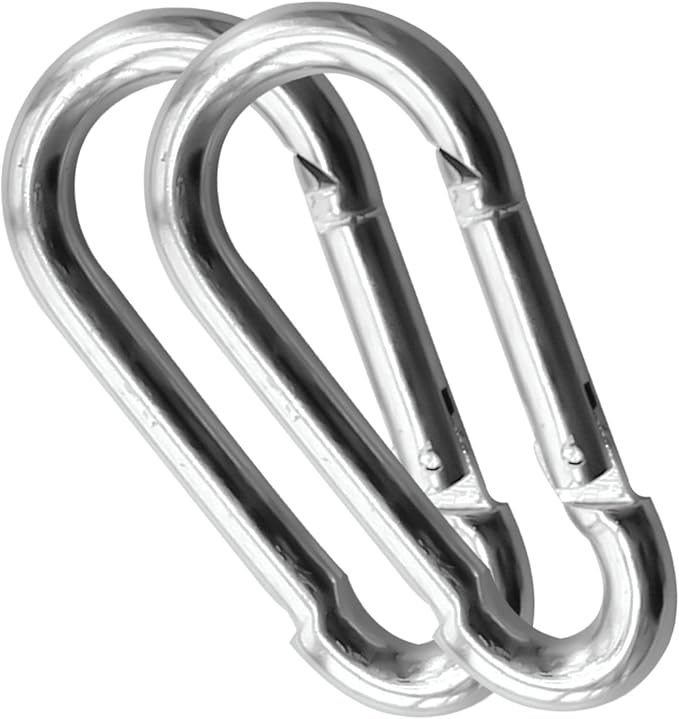 30Pack Heavy Duty Spring Snap Hooks 4Inch, 38Au Carabiner Clips for Swing, Large Steel Chain Quick Links Safety Buckle Connector for Hammock Fitness Gym Outdoor Boating, M10 Snap Hook Carabiners
