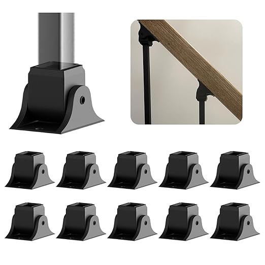 10-Pack Iron Baluster Swivel Shoes with Screw for 12" Square Balusters for Staircase Interior