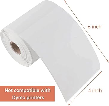 L LIKED 4"x 6" Direct Thermal Labels White Perforated Shipping Labels, 250 Labels per Roll, 10 Rolls